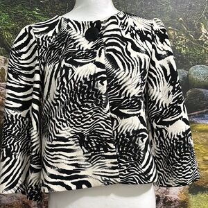 Zebra Print Jacket with Button Detail